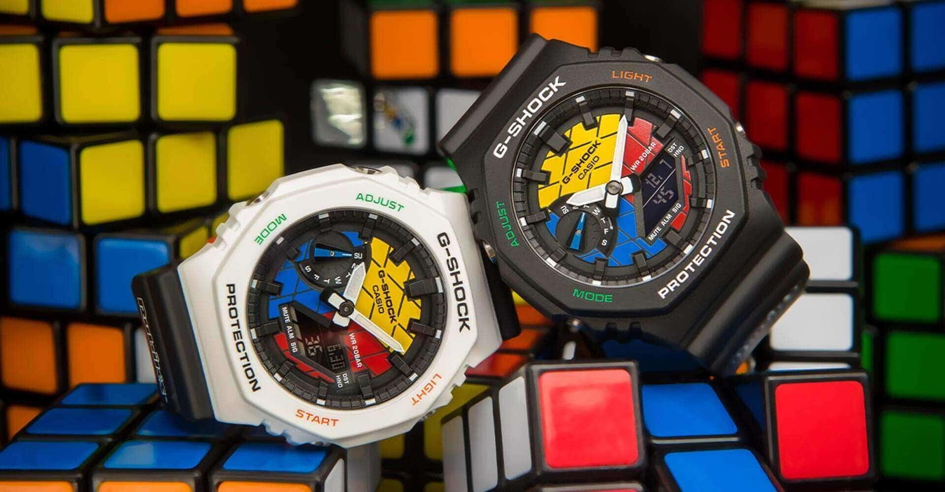 A días de su lanzamiento, G-Shock x Rubik ya se agotó. Esta pieza que rinde homenaje al clásico cubo tiene un diseño robusto y lleno de color